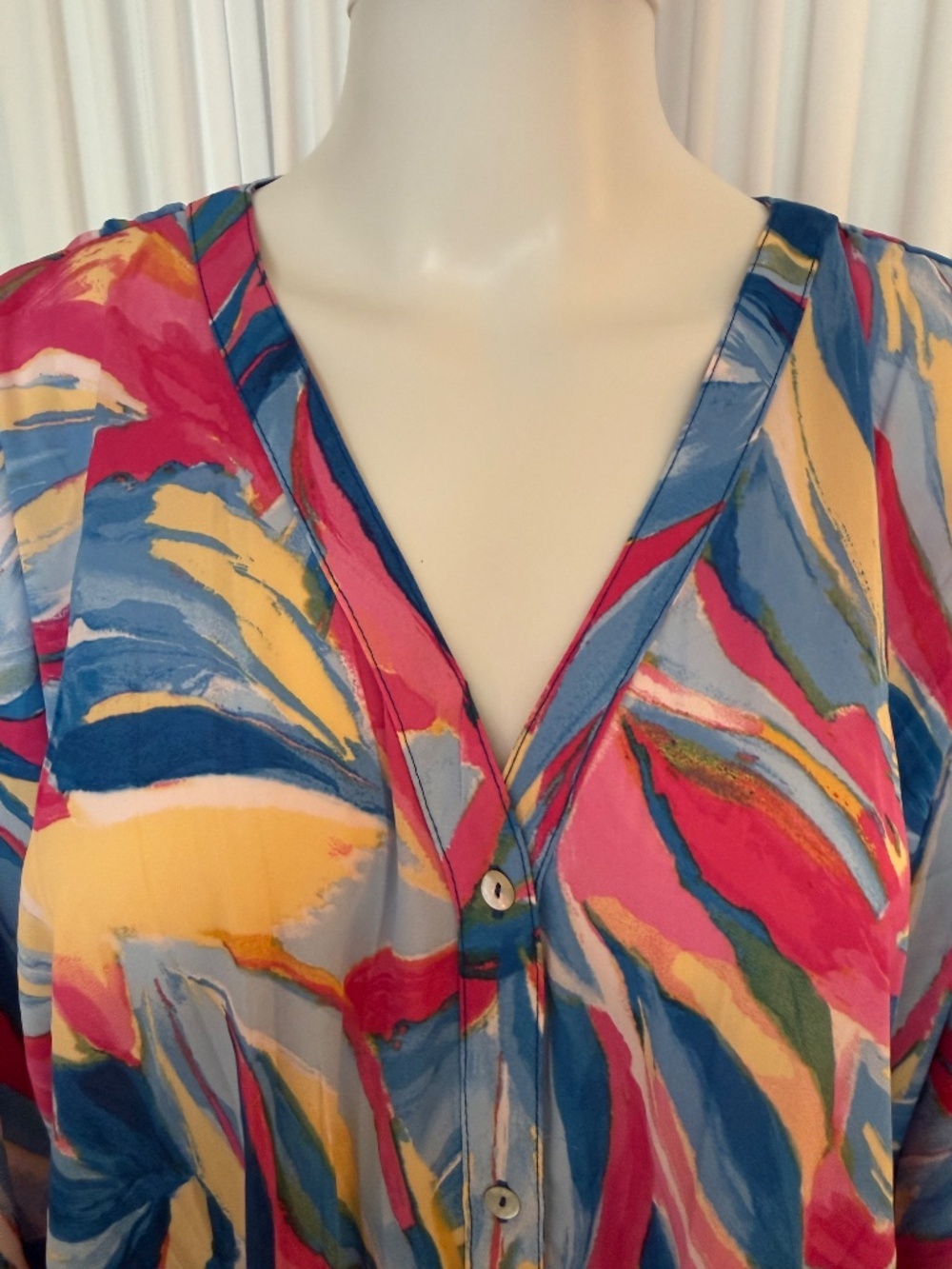 Colleen Lopez Art Print Tunic Blouse Dolman Sleeves NWOT L - Picture 12 of 16